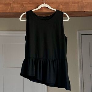 Black Sleeveless Peplum Top